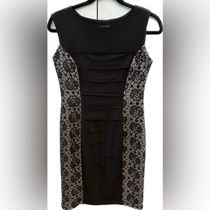 EnFocus Studio Pencil Dress, BLACK LACE LIKE OVERLAY